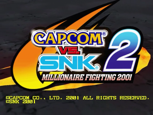 Capcom vs. SNK 2 title screen for Sega Dreamcast